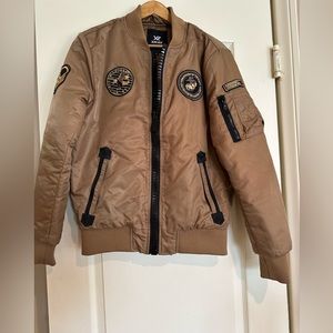 XRAY nylon patched flight Tan Winter Coat Jacket Puffer Navy Military Men M